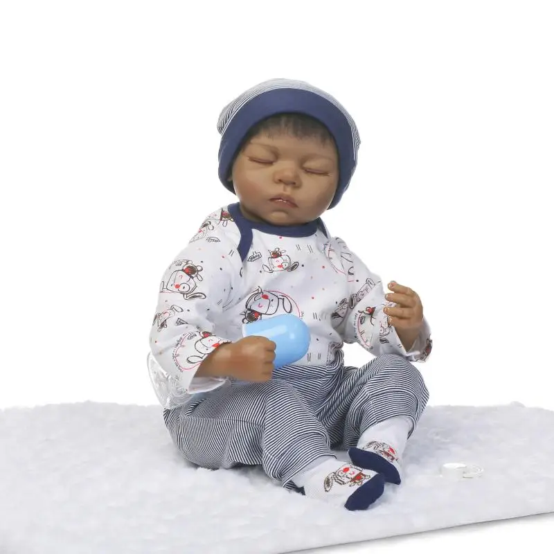 NPK 20 &quotЧерная кожа девочка мальчик bebes reborn Мягкий силикон Младенцы Мода Дети
