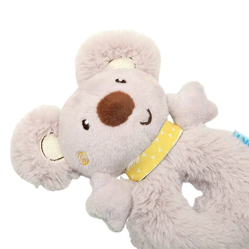 Cute creative baby rattle koala hand ring plush soft toy built-in ring ball exercise grasping hearing toy suitable for 3m+