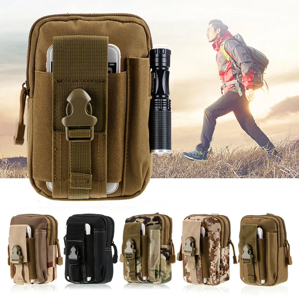

Men Outdoor Tactical Molle Pouch Belt Waist Pack Bag Phone Case Military Camping Climbing Running Hunting Small EDC Bags 4.7