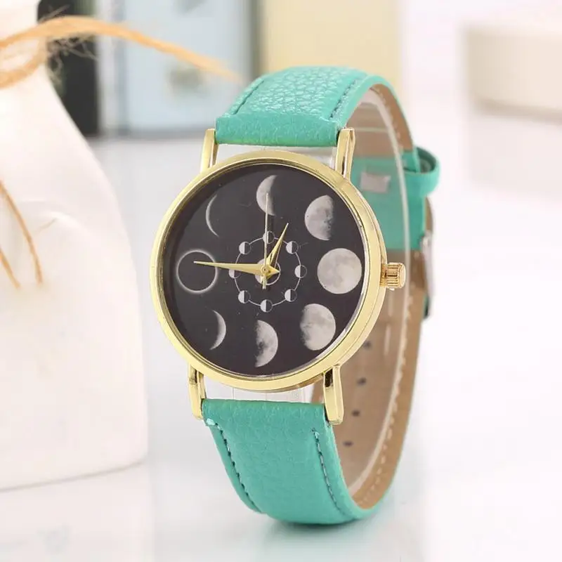 Relogio Feminino Солнечный moon phase лунное затмение часы женские стильные кварцевые