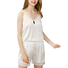 Модная Женская Весенняя летняя новая Студенческая тонкая Домашняя одежда с v-образным вырезом Женская атласная ночная рубашка женская ночная рубашка с открытыми плечами