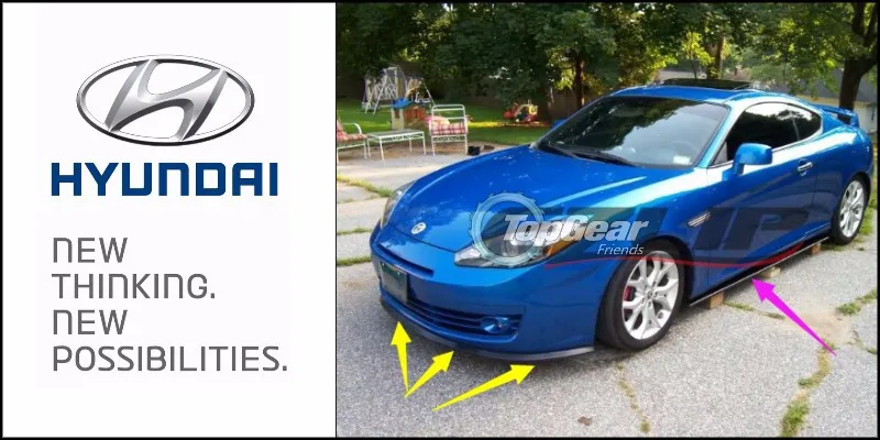 Для hyundai Coupe Tiburon Tuscani бампер для губ/передний спойлер дефлектор для TOPGEAR друзья Тюнинг автомобилей/обвес/полоса юбка