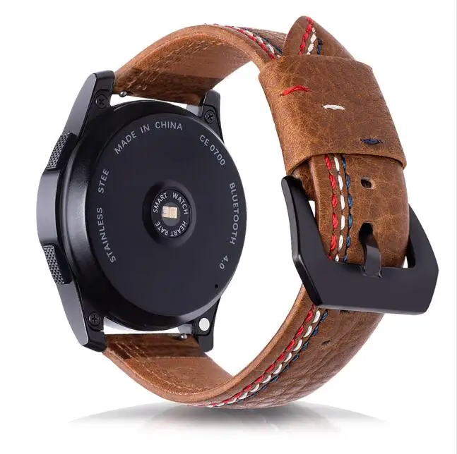 Ремешок для часов из натуральной кожи huawei GT samsung gear S3 Classic Frontier galaxy watch 46 мм ремешок