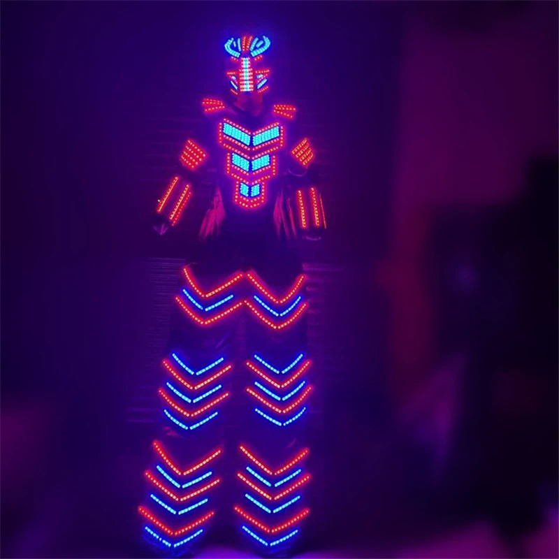 Re25 Bar Sanger Durchfuhren Led Roboter Manner Anzug Sj Buhne Stelzen Kostume Rgb Bunte Licht Led Manner Tragen Leucht Rustung Kleiden Dj Led Glow Party Supplies Aliexpress