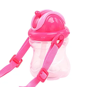 

260ML Cute Baby Quality Feeding Bottle Straw Cup Portable Rope Drinking Bottle Cups With Handles