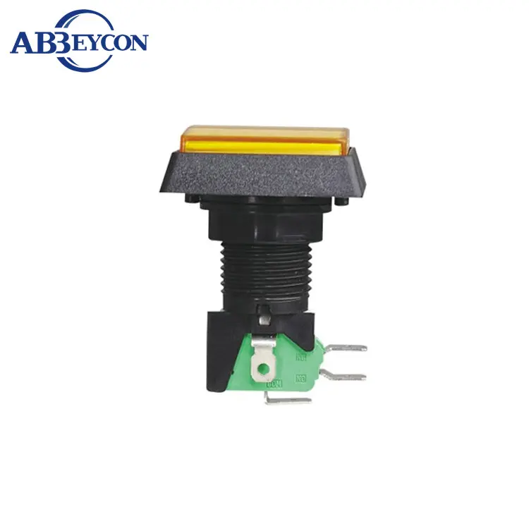 

NS277 CE ROHS PBS-34 24mm yellow momentary button with micro switch game switch