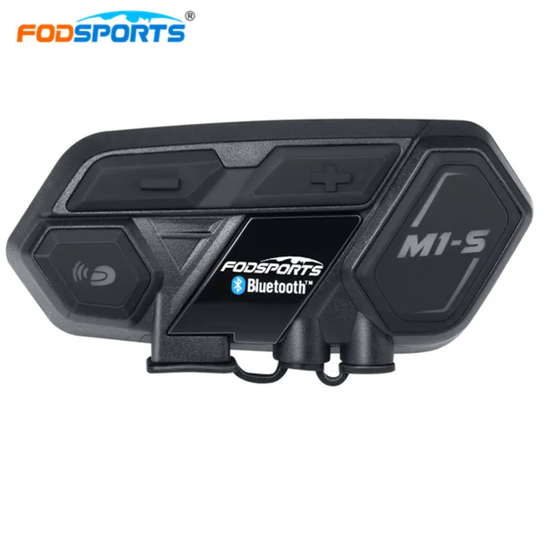 Fodsports M1 S Helmet Headset Motorbike Intercom Bluetooth interphone Motorcycle intercom for 8 riders Connect BT