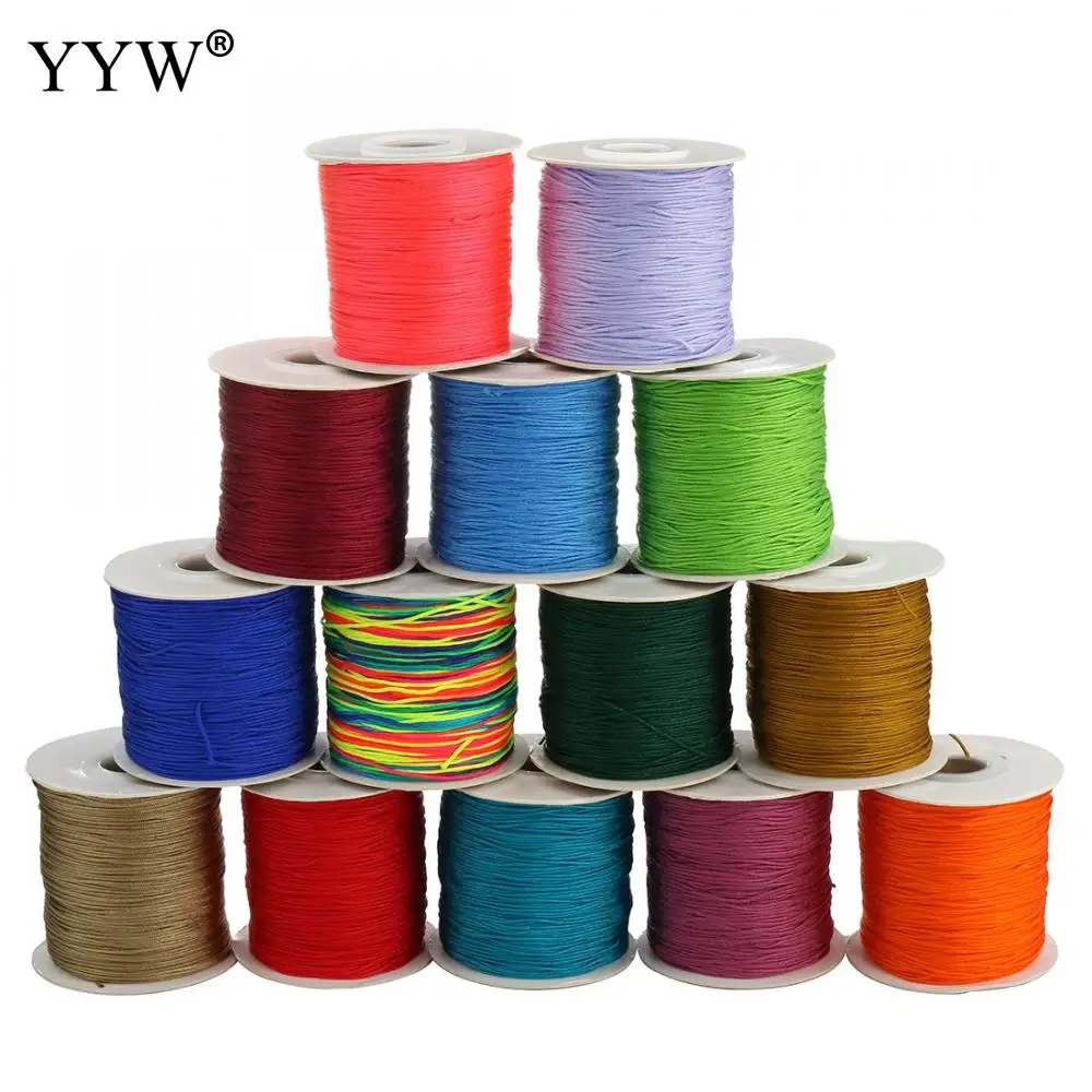 90meter/roll 0.8mm Nylon Cord Thread Chinese Knot Macrame Cord Bracelet Braided String DIY Tassels Beads cord for jewelry making