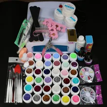 Pro 36 Вт УФ Гель-лак с белой лампой и 36 цветов УФ гель для ногтей набор инструментов верхний слой и Базовое покрытие RJ-111