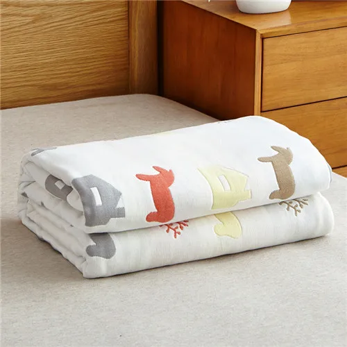 Шесть слоев газовое детское одеяло для взрослых s одеяло s мягкое покрывало на диван/кровать/Самолет путешествия кондиционер плед одеяло - Цвет: 7