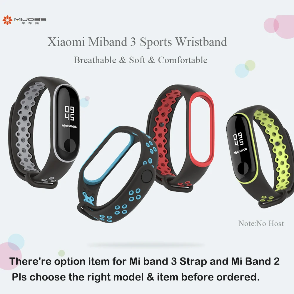 Mijobs Mi Band 3 ремешок спортивный mi band браслет для xiaomi с цветным силиконовым ремешком