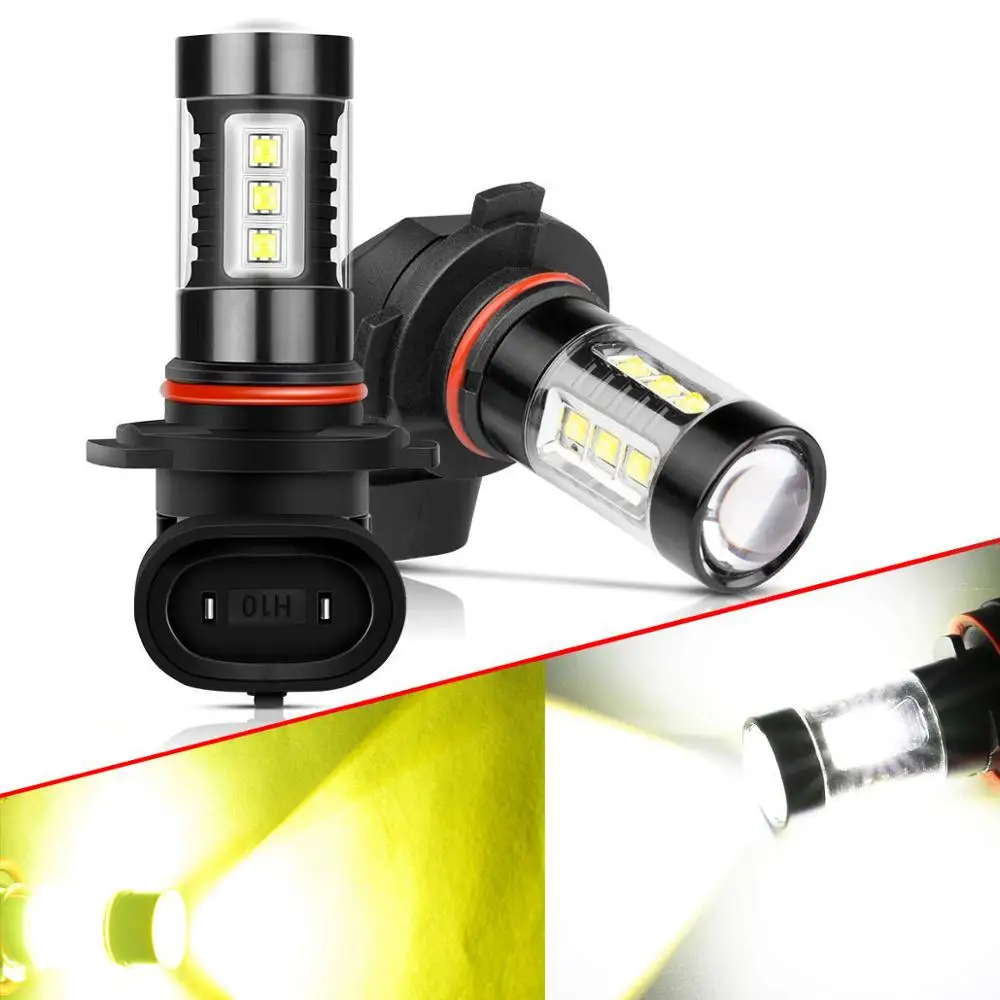 

2X H8 H11 LED Bulbs HB4 9006 HB3 9005 H3 H10 PSX24W Fog Lights Driving Running Light 16SMD Car Lamp 4000LM 12V Auto 6000K 3000K