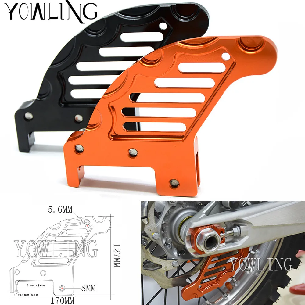 Motorcycle CNC Aluminum Orange Autobike Rear Brake Disc Guard Potector For  450 EXC 2009-2014  450 XCF 2008-2014 2013 2012