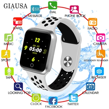 

GIAUSA смарт часы Women Men Sport Modes Bluetooth Waterproof Heart Rate Monitor Blood Pressure For Iphone IOS Android