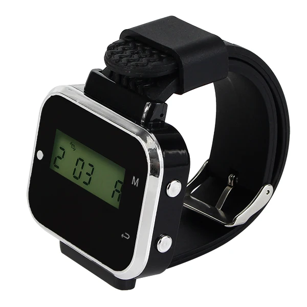 2 шт наручные часы пейджер приемник Черный 433,92 МГц вызов пейджер официант для беспроводной системы заказа ресторана обслуживание клиентов