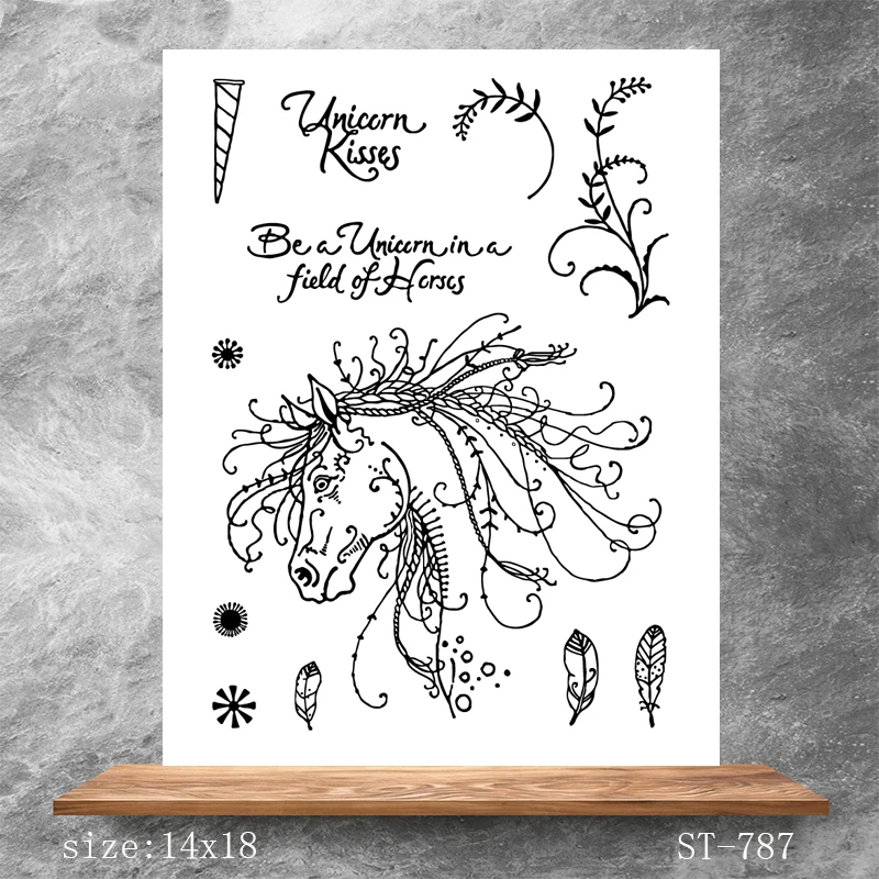 

ZhuoAng Unicorn Transparent Seals for DIY scrapbooking photo album Clear Stamps