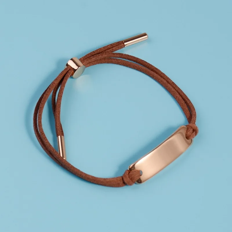 Регулируемые веревки мужские и женские кожаные браслеты новые винтажные ручной вязки Плетеный веревочный браслет мужской женский браслет ювелирные изделия JB0510 - Окраска металла: brown