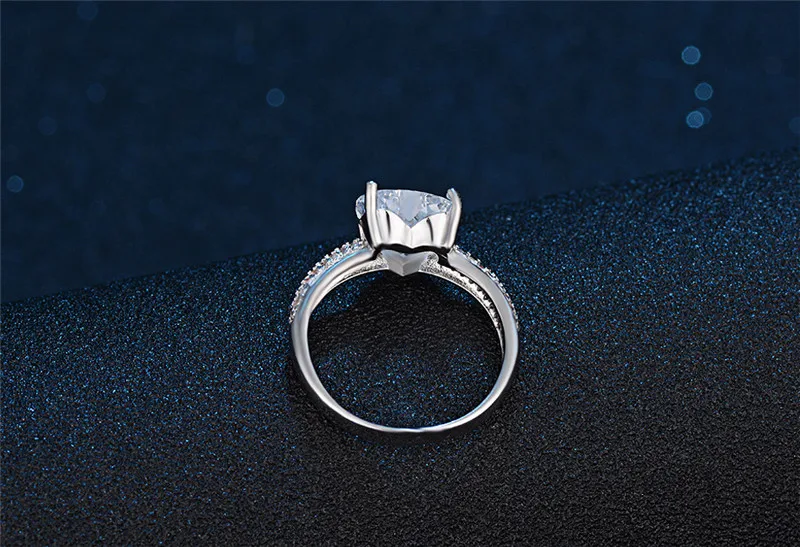 Heart Shape 585 White Gold Color Fine Jewelry Ring Antique Crystal Wedding Band Engagement Rings For Women Girls Bijoux Hot DR48 (4)
