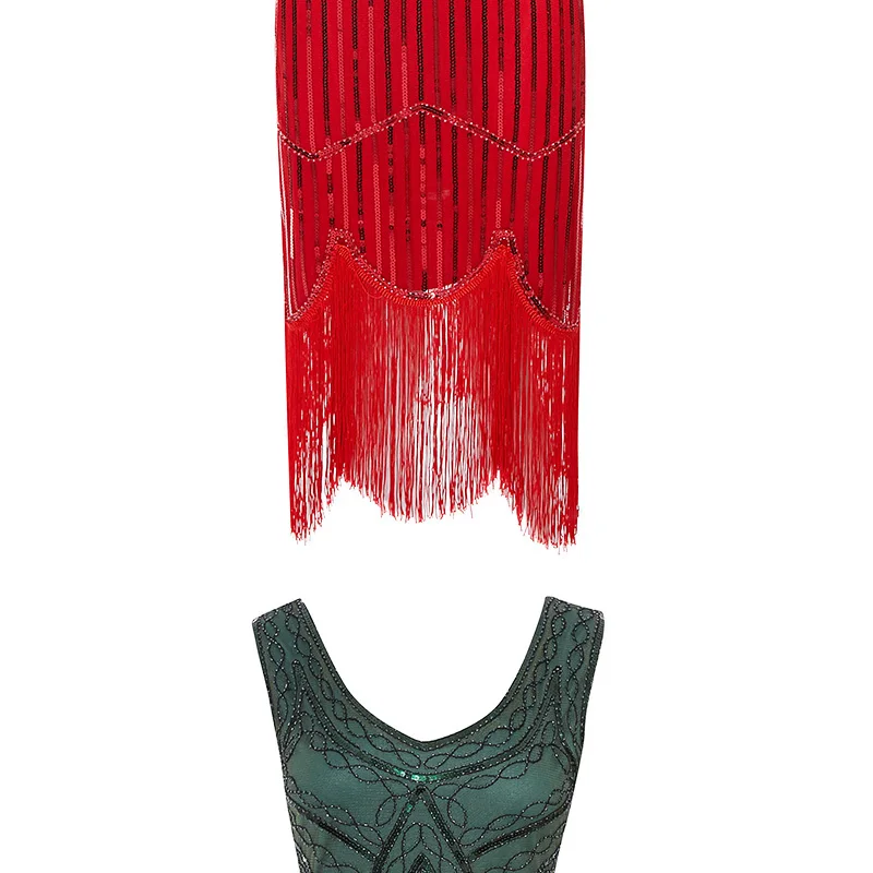 Женское вечернее платье Robe Femme S 1920 S Great Gatsby Flapper Sequin Fringe Midi платье Vestido летнее арт-деко Ретро новое платье