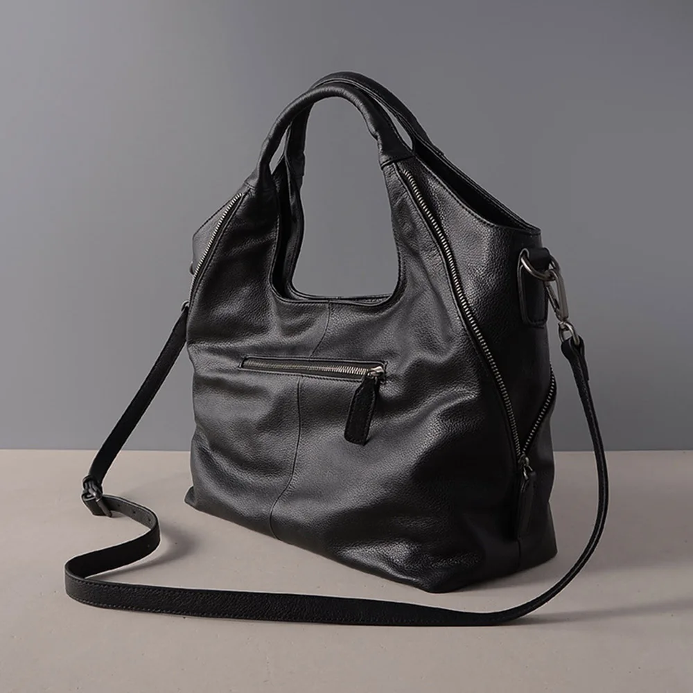 Skup Zency 100% prawdziwej skóry moda torba damska torba dojrzałe torebki klasyczny czarny half moon kobiet torba na ramię Messenger torby wysokiej jakości