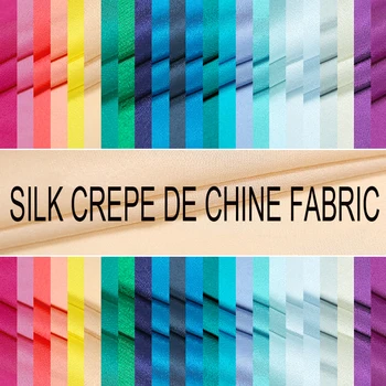 

114CM Wide 16MM Print Solid Color Silk Crepe De Chine Fabric for Summer Dress Shirt 16Colors Available E373