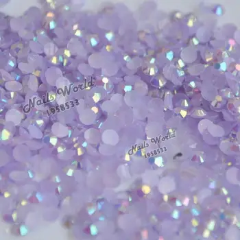 

1000pcs 3mm ss12 3D Jelly Light Purple AB Resin Crystal Flat back Rhinestone Beads Nail Art Tips Not Hotfix Nails Use Glue w13