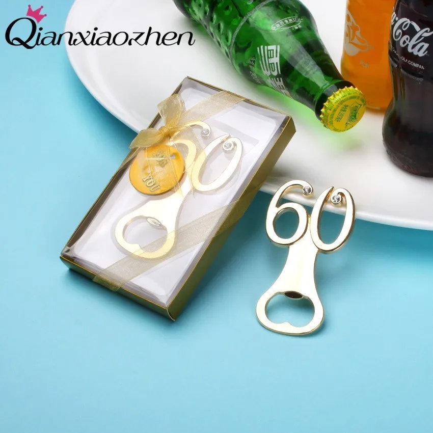 

Qianxiaozhen Number 60 Beer Bottle Opener 60th Birthday Favors And For Guests 60th Anniversary Souvenirs Party Supplies