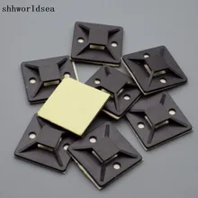 Shhworld Sea 250 шт 40x40 мм черная квадратная самоклеящаяся Автомобильная кабельная стяжка