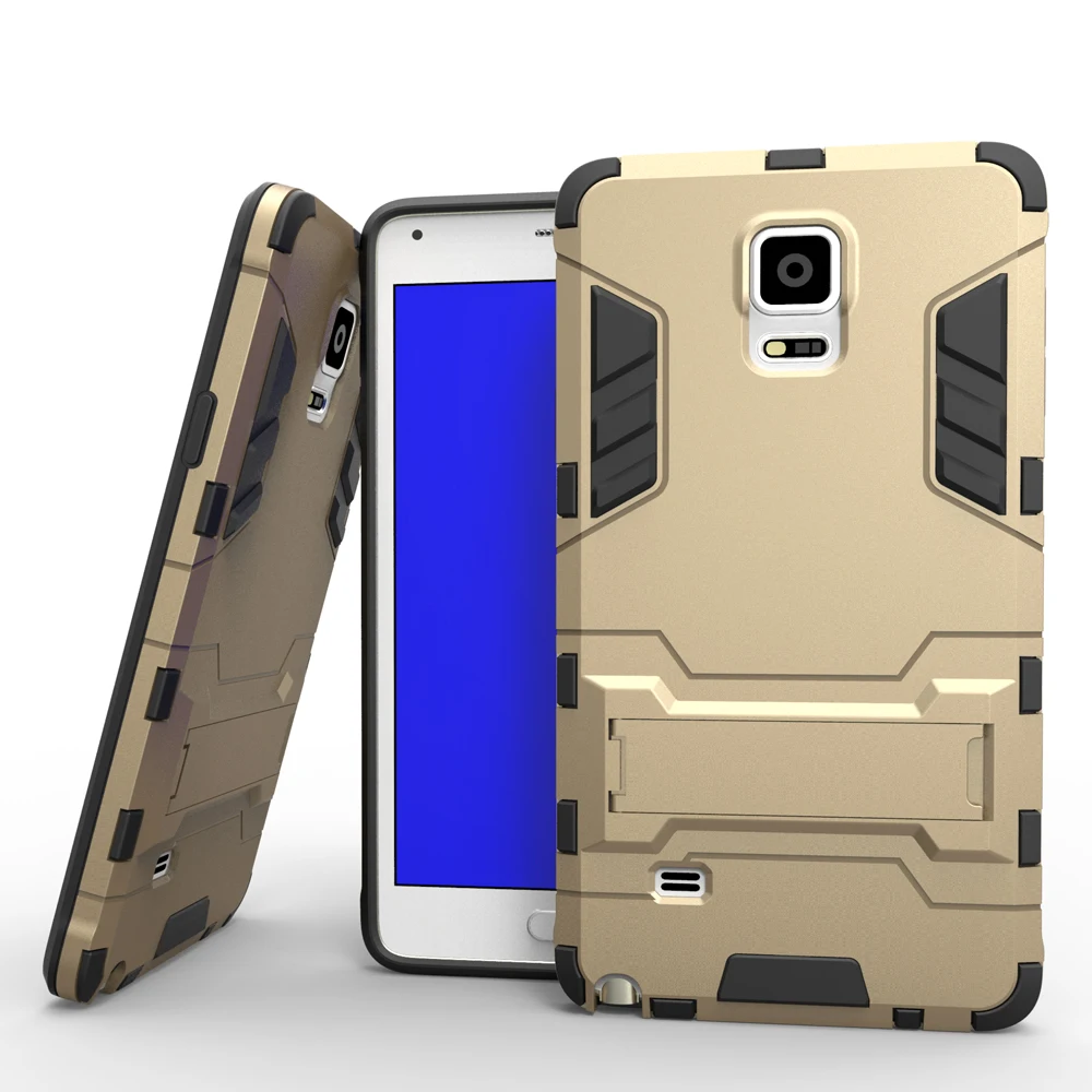 

For Samsung Note 4 Note4 Anti-Knock PC Silicone Armor Hard Stand Fundas Case sFor Samsung Galaxy Note 4 Note4 N9100 Cover Cases