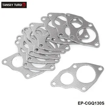 TANSKY  -10PCS/LOT For Mitsubishi EVO 1-3 / 4G63 Aluminum Graphite Turbo to Downpipe Gasket EP-CGQ130S