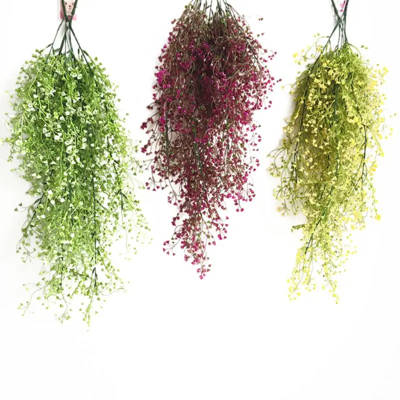 

Artificial Fake Flowers Plastic Vine Hanging Garland Plant Decorations Wedding Home Hanging Baskets Plants Wall Bar Hotel Decor