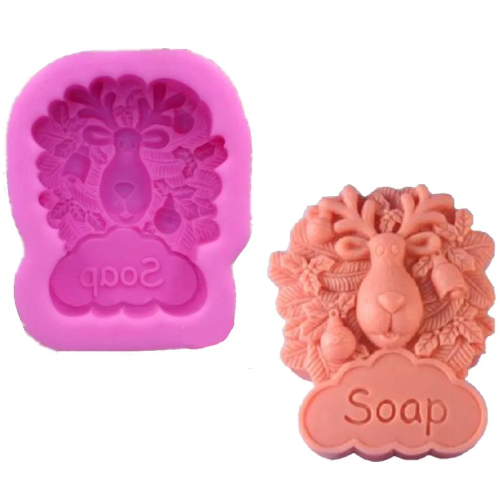 

Christmas Moose Silicone Soap Mold Chocolate Mould Soap Candle DIY Mold Soap Making Mold Craft Art Cake Tool