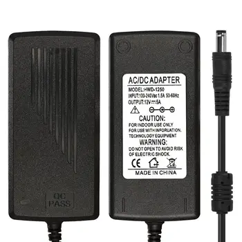 Картинка AC100-240V к DC 12 В 5A Мощность адаптер питания 12 В 5A адаптер переменного тока для 5050 WS2811 светодио дный бар жесткой полосы света модули Дисплей