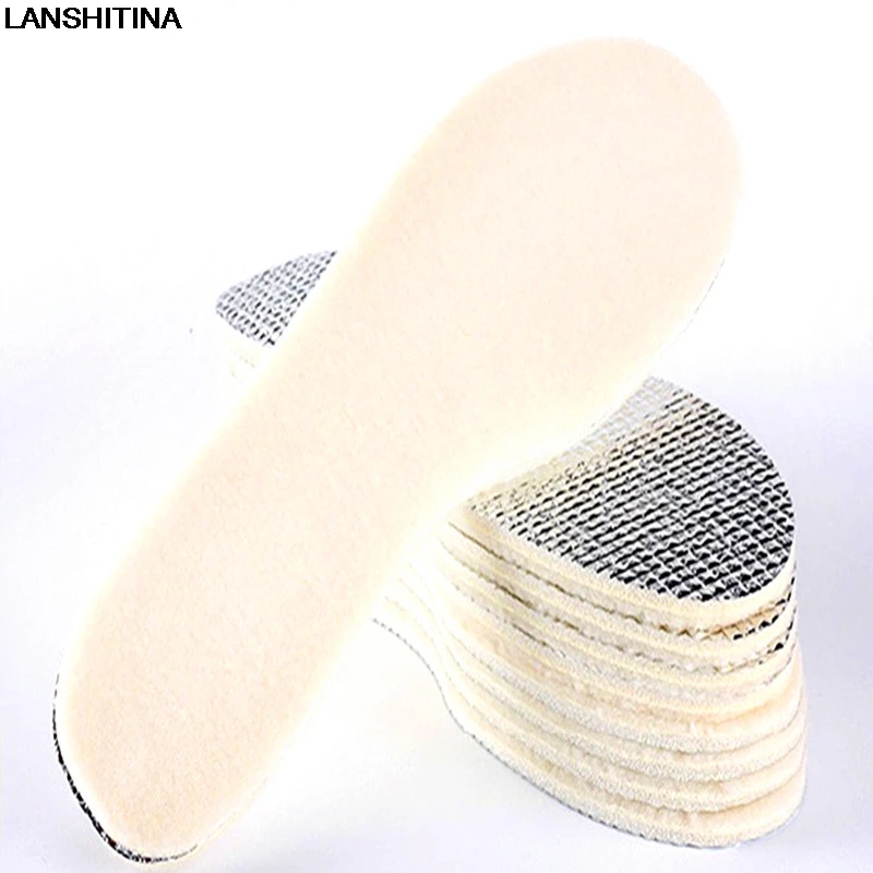 

Winter Keep Warm Thickening Wool Cashmere Wool Insoles Moistureproof Comfort Aluminum Foil Insoles For Men Women Shoe Pad Insert