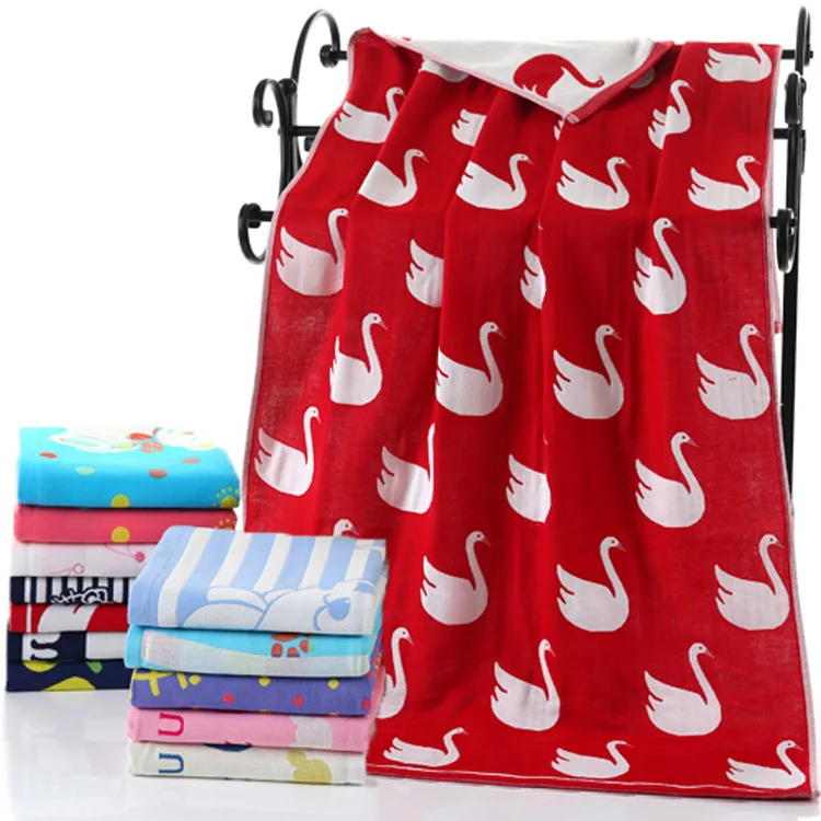 

Pure Cotton Three Layers Gauze Cartoon Bath Towel 70*140 Children Gauze Bath Towel Pure Cotton