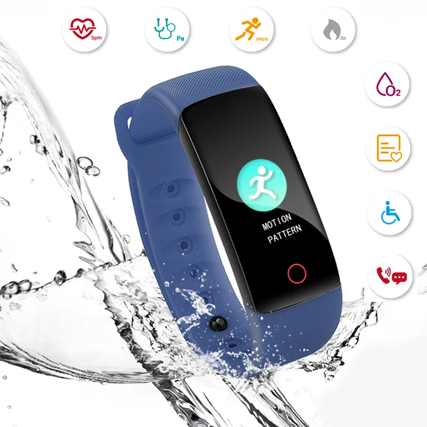 Smart bracelet full touch color screen Static dynamic heart rate multi-motion mode waterproof step counter smart watch