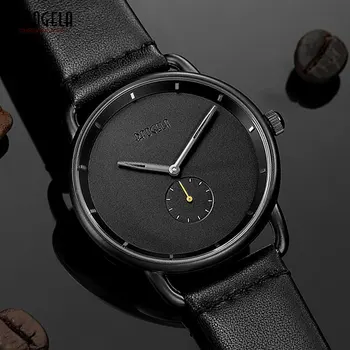 

BAOGELA Men's Simple Quartz Watches Fashion Casual Minimalism Analogue Wristwatch for Man Leather Strap 1806Black