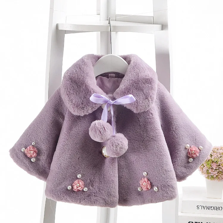 Новая детская одежда весенне-зимнее пальто-накидка для маленьких девочек детские меховые жилеты детский шнур с шариком и жемчугом