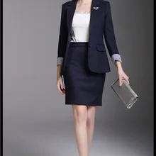 Новые офисные темно-синие крутые костюмы для девочек женские костюмы с юбкой деловые рабочие костюмы для девочек офисные женские костюмы на заказ из 2 предметов, куртка/юбка