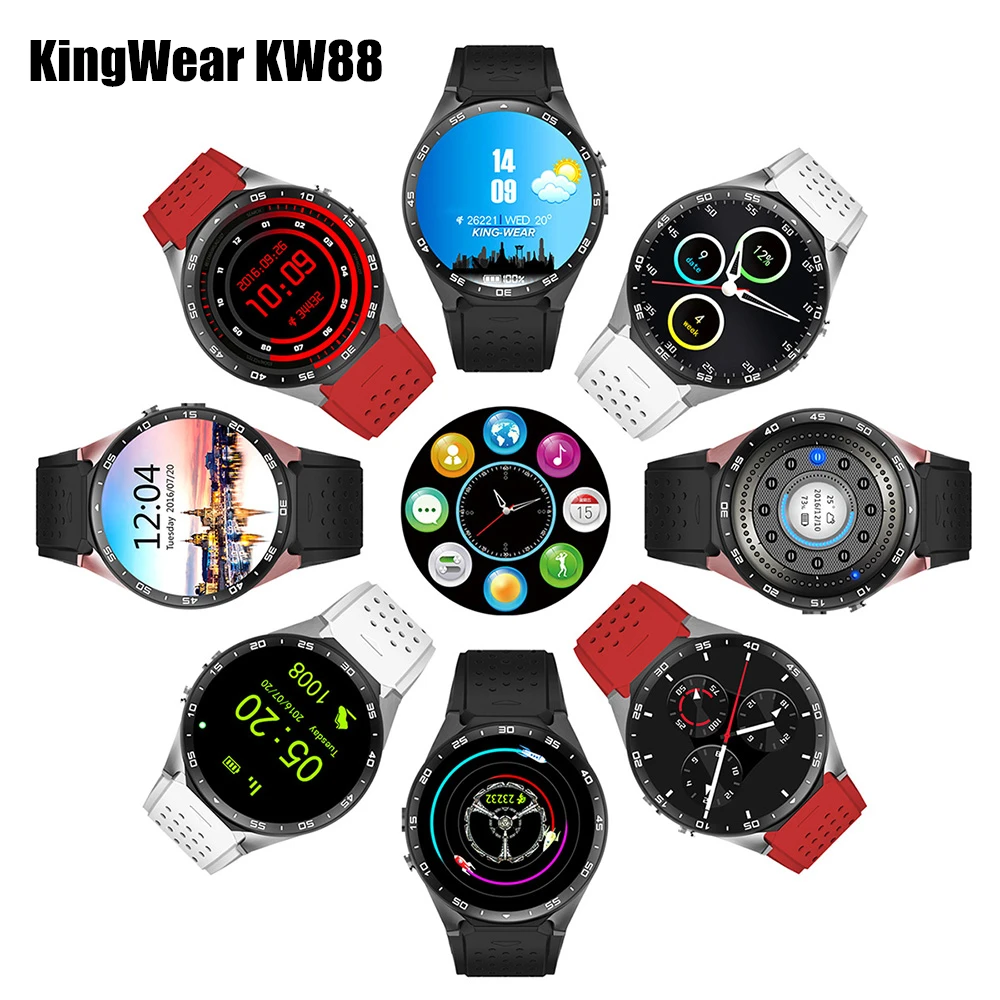 KingWear KW88 Android 5 1 Smartwatch 3g Bluetooth Wi Fi умные часы телефон MTK6580 4 ядра 512 МБ Оперативная