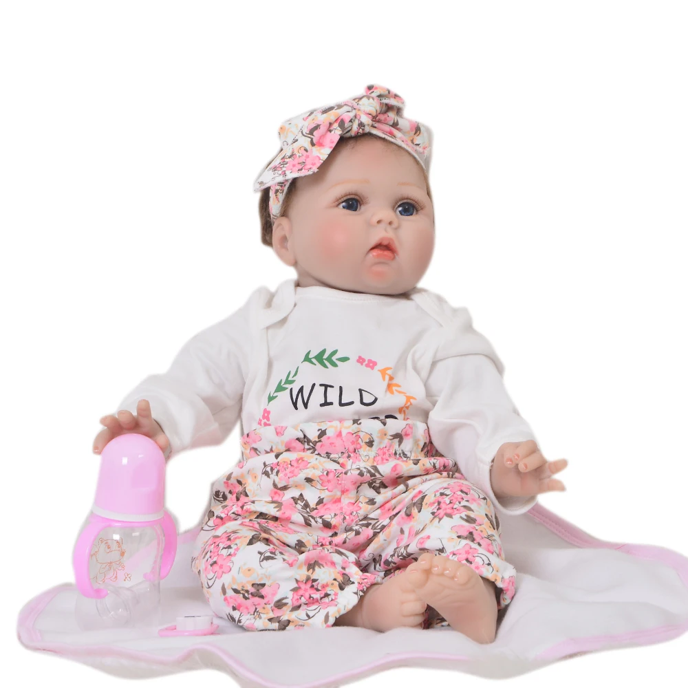 

Bebe Doll Reborn baby Silicone Cute Soft Babies Doll For Girls Princess Kid Fashion boneca reborn menina 55cm