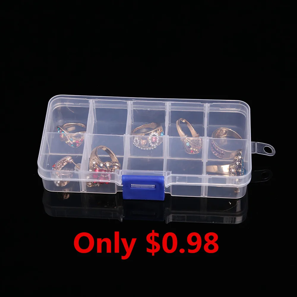 

10/15/24 Slots Transparent Jewelry Beads Box for Cross Stitch Adjustable Diamond Embroidery Craft Resin Drill Storage Case Tool