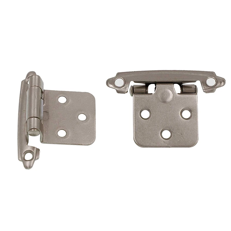 

Lot Of 25 Pcs Self Closing Overlay Flush Cabinet Hinge - Satin Nickel