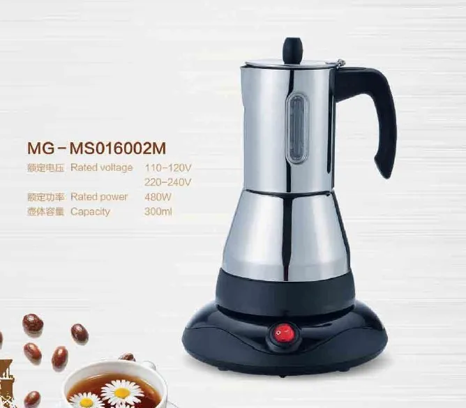 220v 6 чашек Электрический блендер из нержавеющей стали moka кофейник/stainle sttel эспрессо кофе, тем самым позволяя зернам раскрыться Оконная и элегантный