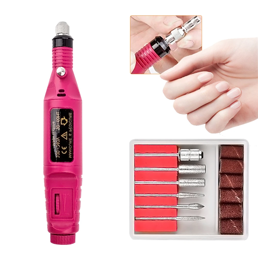 

1Set Electric Nail Drill Manicure Machine Nail Art Pen Pedicure Nail File Nails Tools Gel Polish Remover Drill Machine Cutter