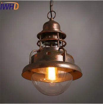 

IWHD Iron Hanglampen Vintage Pendant Lights Loft Industrial Retro Pendant Lamp Bedroom Kitchen Iluminacion Lighting Fixtures