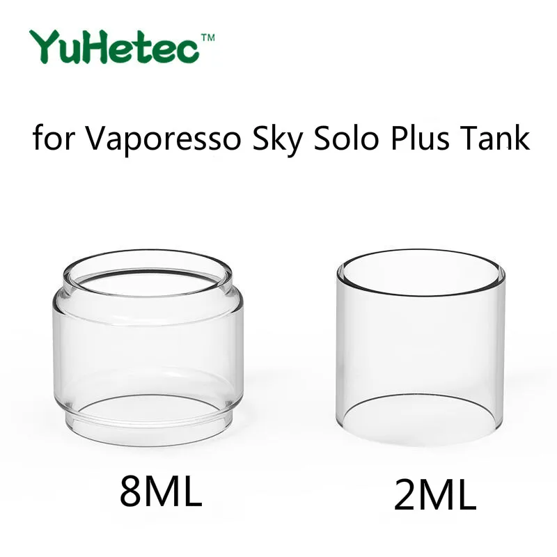 

2PCS Original YUHETEC Replacement Glass TUBE for Vaporesso Sky Solo Plus Tank 2ML/8ML