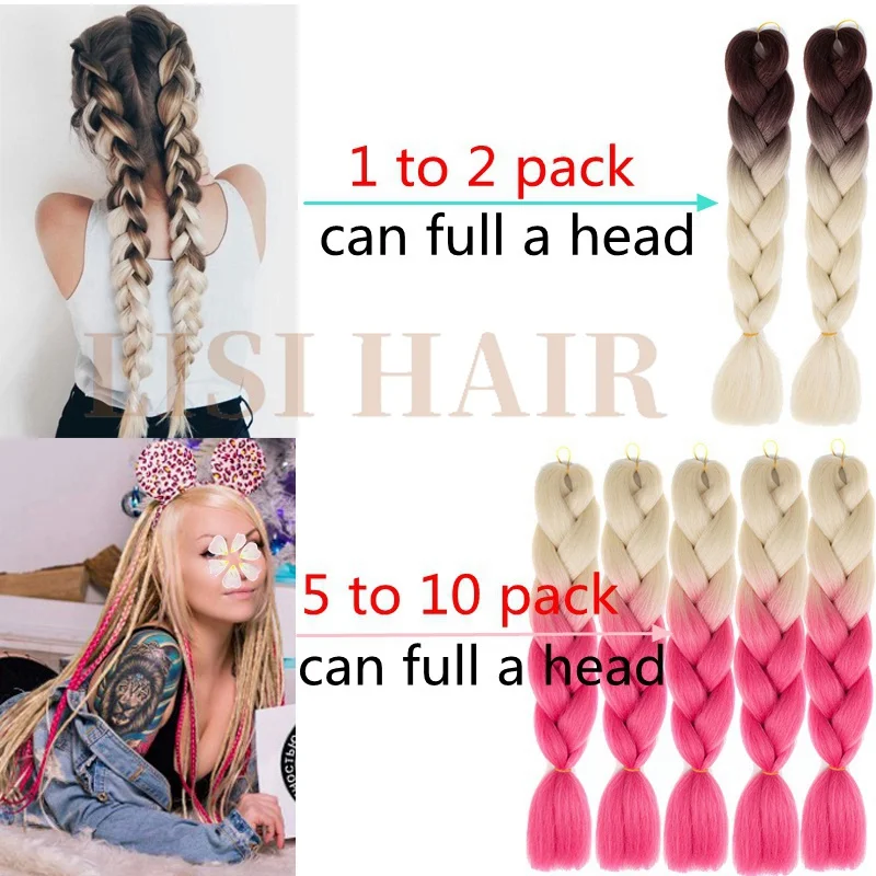 LISI HAIR Jumbo Braids Long Ombre Jumbo Synthetic Braiding Hair Crochet Blonde Pink Blue Grey Hair Extensions African Viscera LISI HAIR Jumbo Braids Long Ombre Jumbo Synthetic Braiding Hair Crochet Blonde Pink Blue Grey Hair Extensions African Viscera