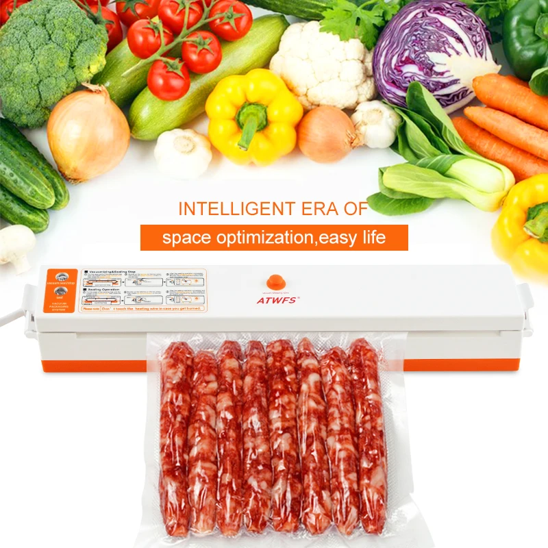 ATWFS Home Food Vacuum Sealer Packing Machine With 5 Vacuum Bag Packaging Rolls (12X500cm,17X500cm,20X500cm,25X500cm,28X500cm) 5