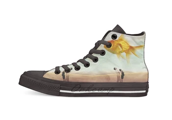 

glow Design breathable Casual High Top lace-up Canvas shoes sneakers For Drop shipping